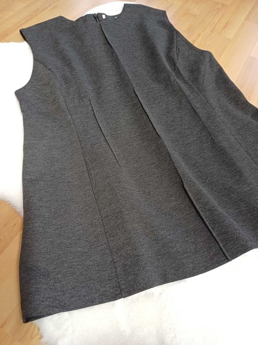 Szara bluzka damska HM rozmiar L bez rękawków elegancka