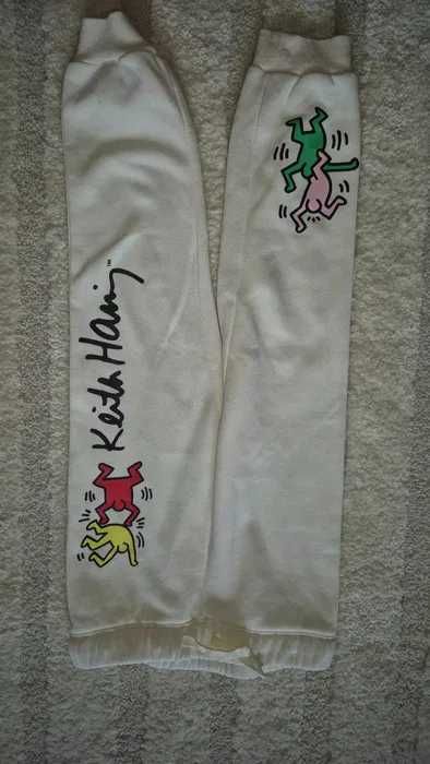 Dres komplet H&M biało kremowy Keith Haring r 104 niepowtarzalny okazja idealny zima wiosna jesien