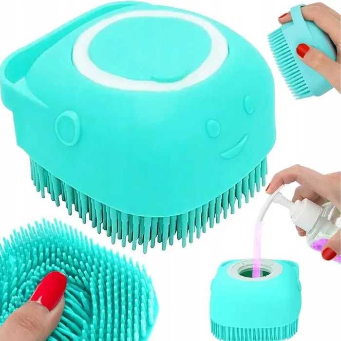 Szczotka Do Mycia Zwierząt SIlikonowa Z Dozownikiem (Promocja)