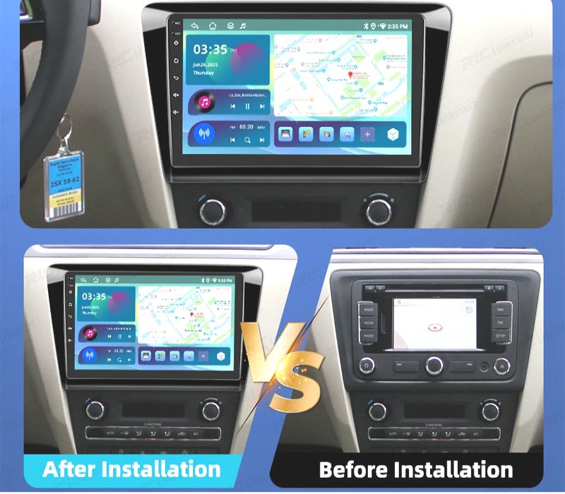 RÁDIO GPS ANDROID 13 SKODA RAPID 12-19