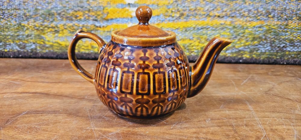 Ceramiczny czajniczek Pruszków, wzór aztecki, mały
