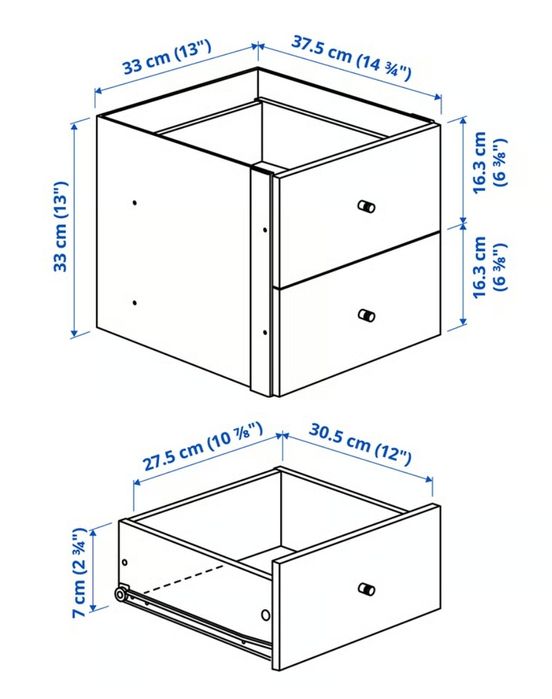 KALLAX, 2-drawer module, white
Accessory with 2 drawers, white, 33x3364750953296131121
