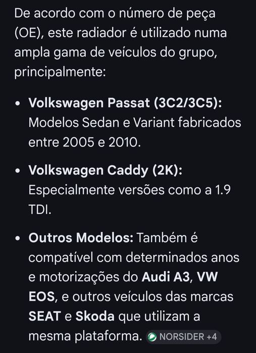 Radiador original VW