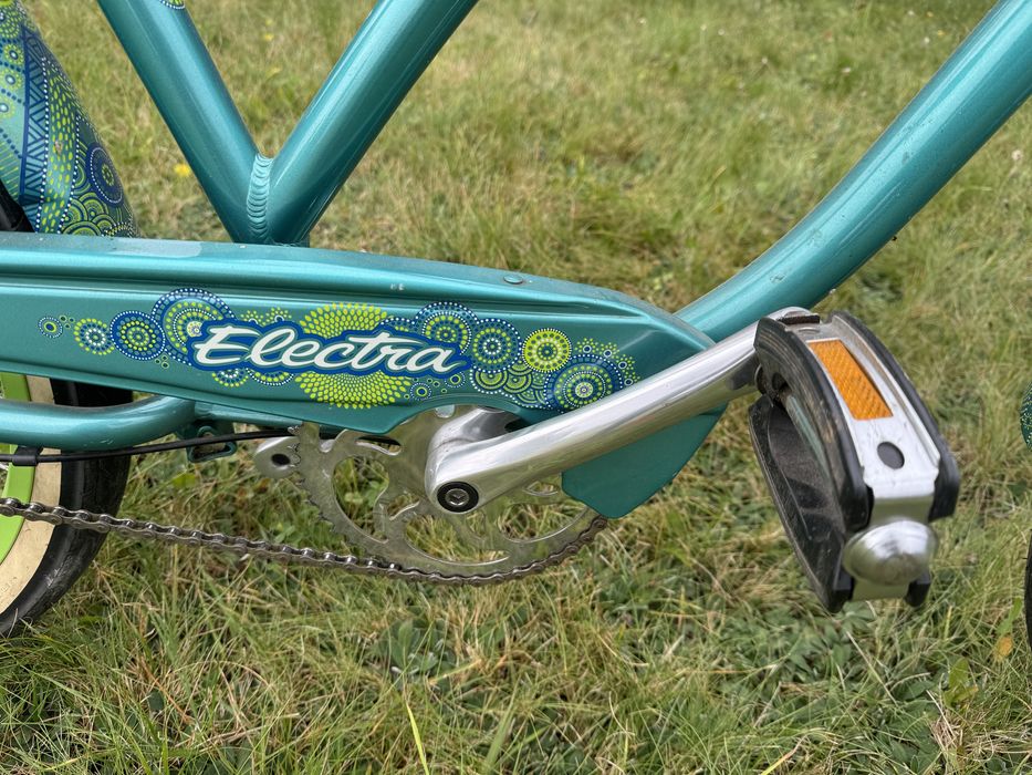 Electra rower miejski zielony koszyk dzwonek dynamo