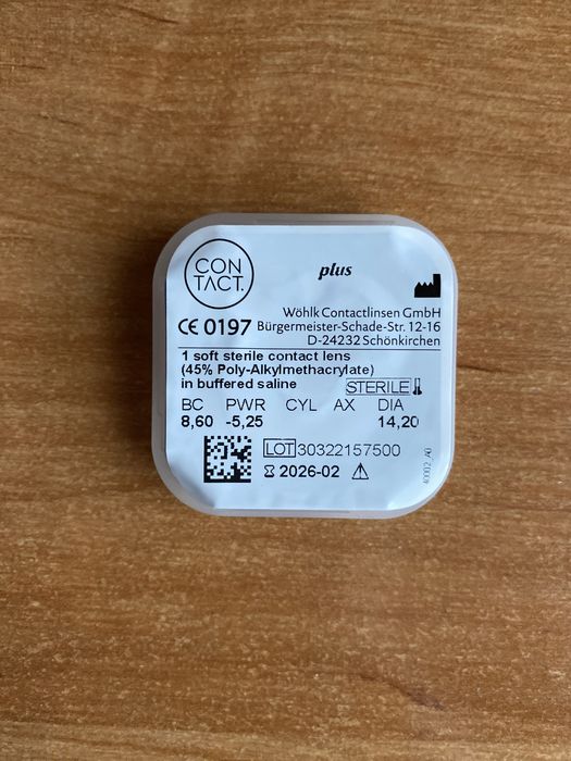Soczewka kontaktowa -5.25 90-dniowa kwartalna
