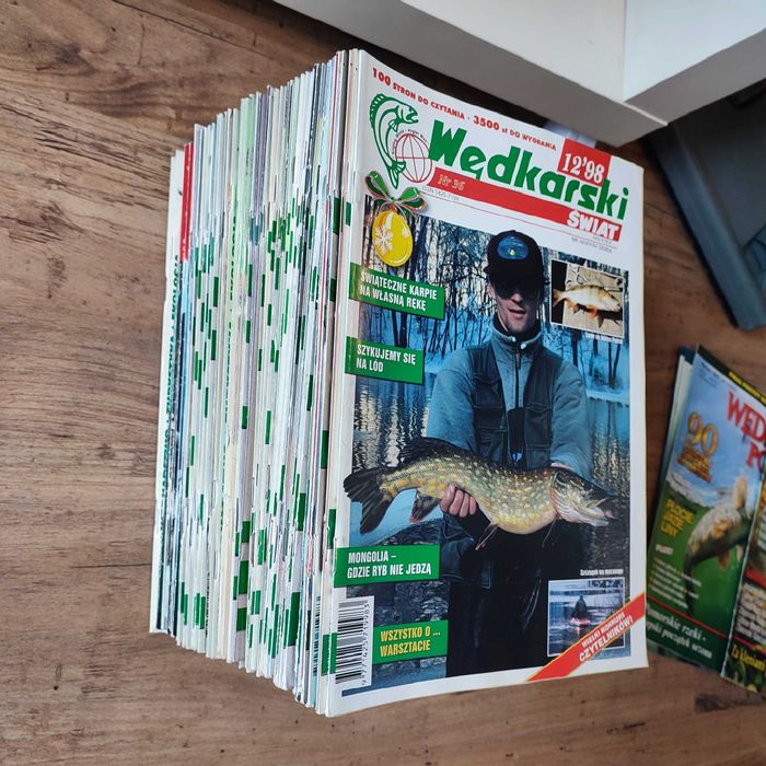 Duża paka RETRO PRL magazynów wędkarskich