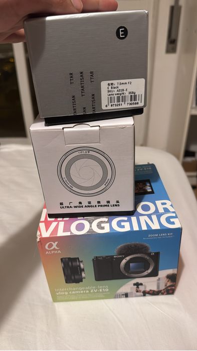 SONY ZV E10 com lentes WIDE e ULTRA WIDE (caixas originais e fatura)