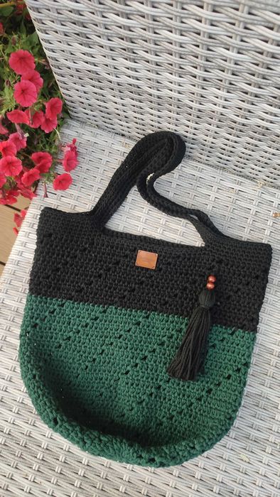 Mega duża torba ze sznurka / różne kolory - handmade