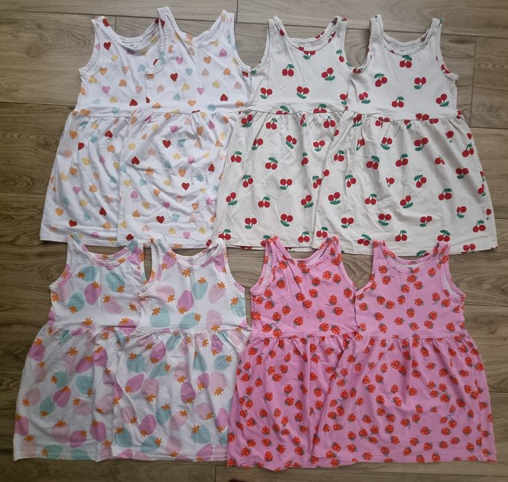 8 x Sukienka na ramiączka dziewczynki H&M rozm. ~110/116 /  Bliźniaczki
