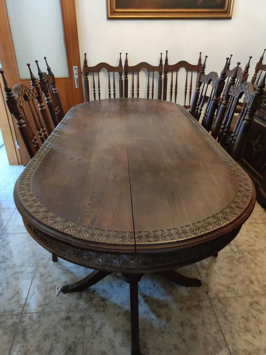 Conjunto Sala de Jantar em Madeira Panga-Panga | Anos 70 | Origem: Moçambique