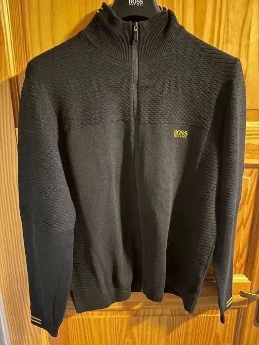 Sweter męski Boss model ZODIR w kolorze czarnym w rozmiarze L. 100% bawełna.