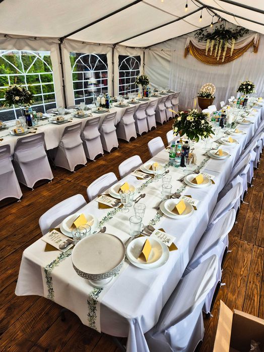 Wynajem namiotów imprezowych - stoły, krzesła, drewniany parkiet !