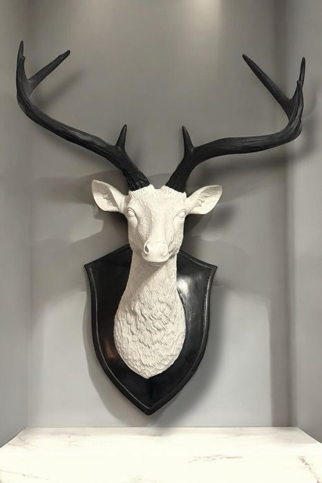 Glowa jelenia z porożem, rzeźba 3D unikat | home deco