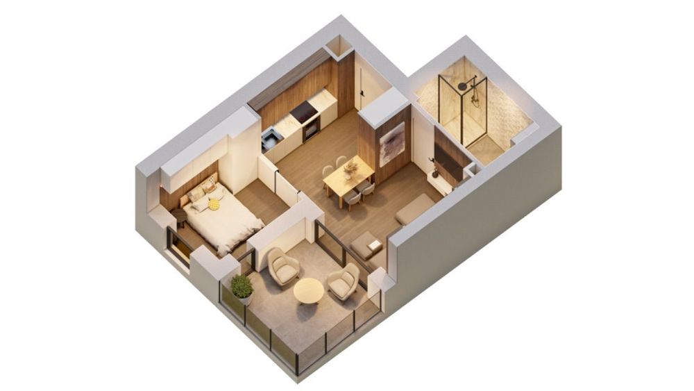 Nowoczesny apartament z 10 m2 balkonem - jezioro!