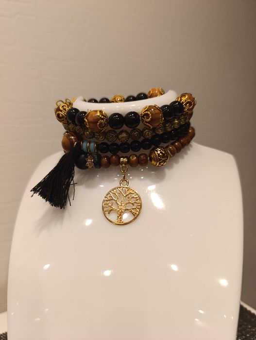 Zestaw 4 bransoletek |styl boho | eleganckie, na gumce |