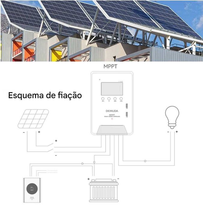 DEMUDA  MPPT Carregador De Bateria, 12V, 24V, 48 40A,60A