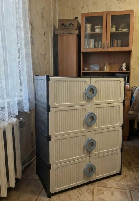 Комод пластиковий для зберігання взуття з ящиками