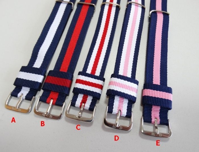 Pasek nato nylon 20mm Daniel Wellington srebrna klamra WD