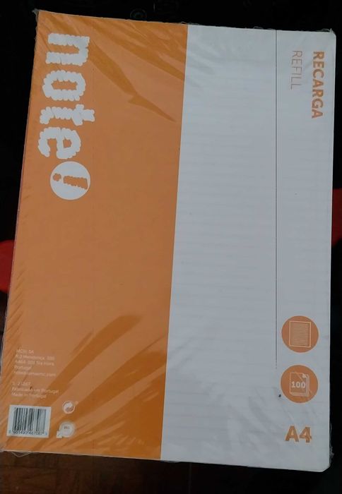 Recargas de folhas A4 para dossier