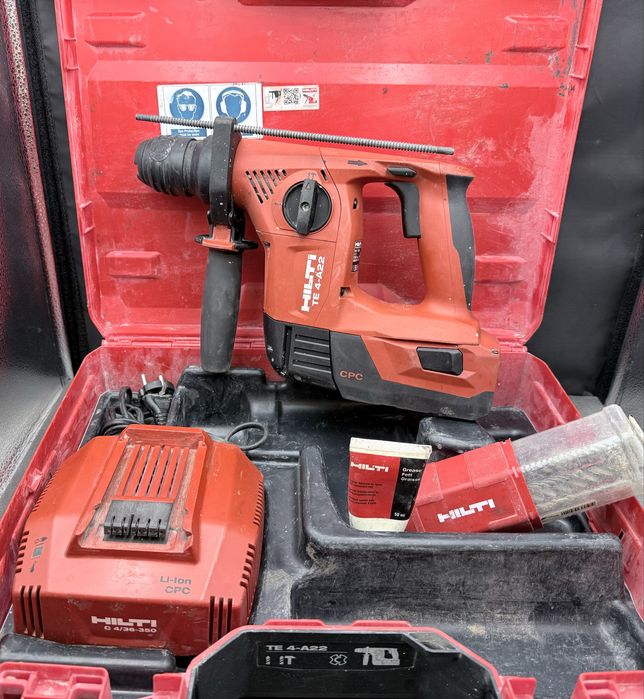 Hilti TE 4-A22 Akumulatorowy młot udarowo-obrotowy+Aku.8Ah+Walizka+Wiertła.