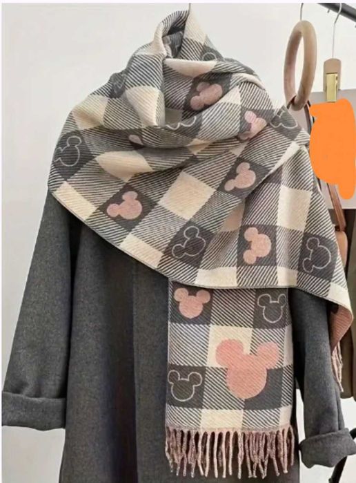 Cachecol caxemira xadrez Minnie