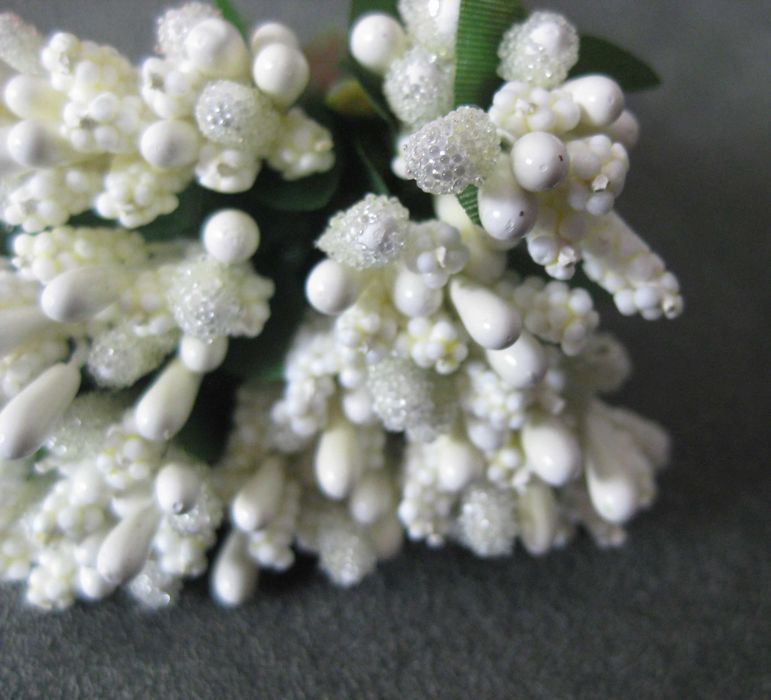 Conjunto de 2 Ramos de Flores Brancas Miniatura NOVOS