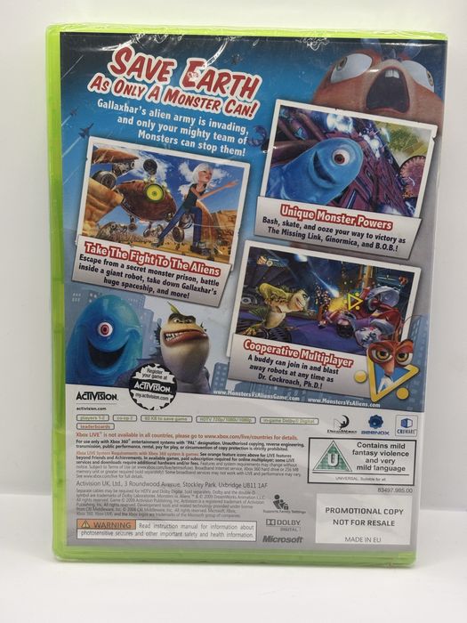 [ENG NOWA] Unikat - Promo Copy Monsters vs Aliens Xbox 360