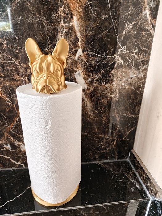 Stojak na ręczniki papierowe Buldog francuski piękny w formie statuetki. Polecam dla miłośników rasy.