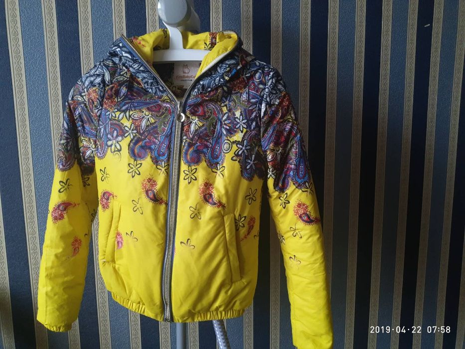 Курточка куртка пуховик жовта яскрав fine baby cat оригинал весенняя о