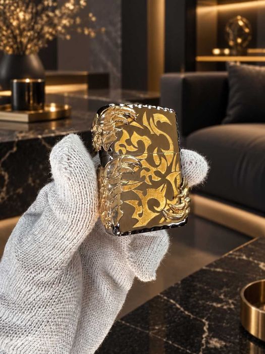 Бензинова запальничка Golden Dragon Claw в стилі Zippo з 3D елементами нова в коробці