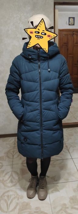 Пуховик темно зелений 46р