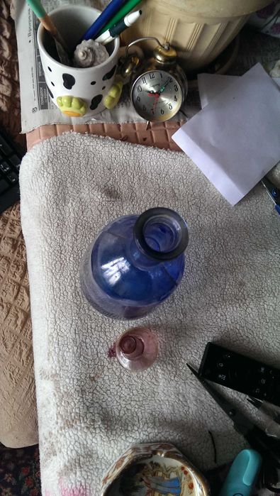 Синий Графин - декантер СССР старый и винтажный