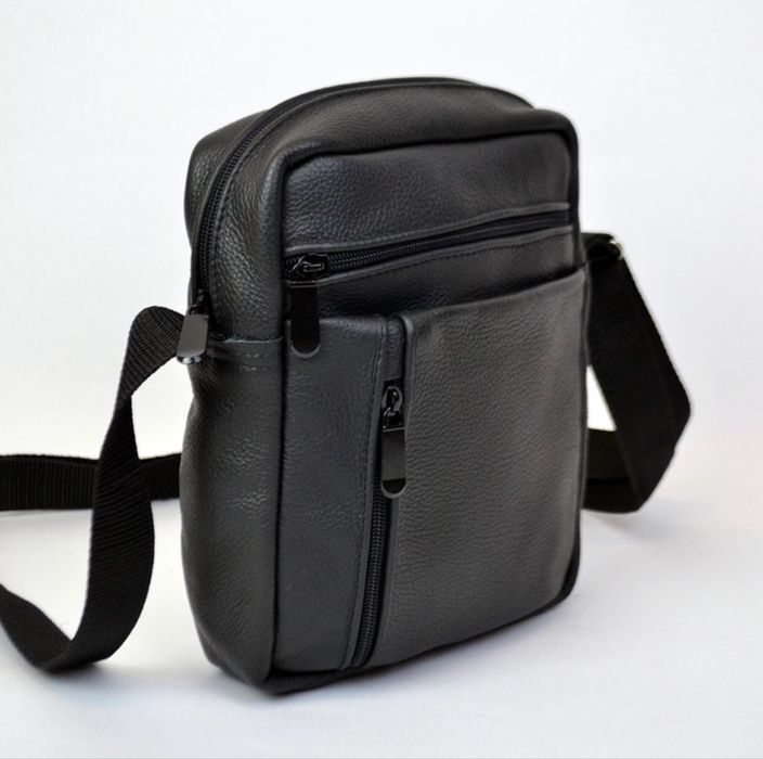 Елегантна чоловіча шкіряна сумка-месенджер із натуральної шкіри