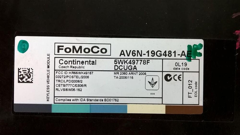 Modulo Confort AV6N-19G481-AE - FORD FOCUS III