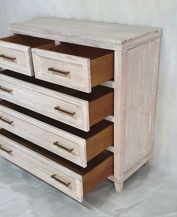 Komoda 5 szuflad, z drewna,  dębowa, retro, w stylu angielskim