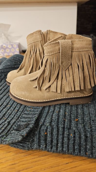 MANGO kozaczki 23 sztyblety kowbojki zamsz boho