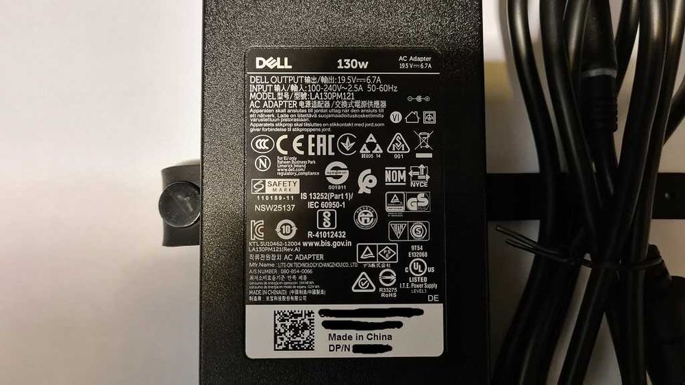 Oryginalny Zasilacz DELL 130W PA-4E LA130PM121 + Kabel - 10 sztuk