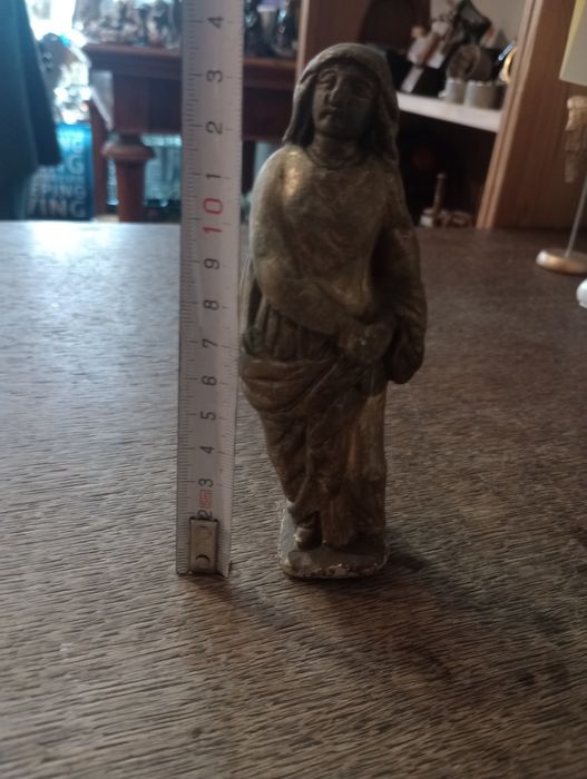 Piękna Stara figurka Święta gipsowa