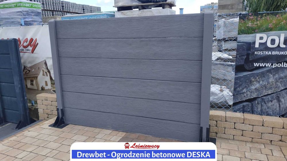 Ogrodzenie betonowe płyty palisadowe deska ogrodzenie posesji DREWBET