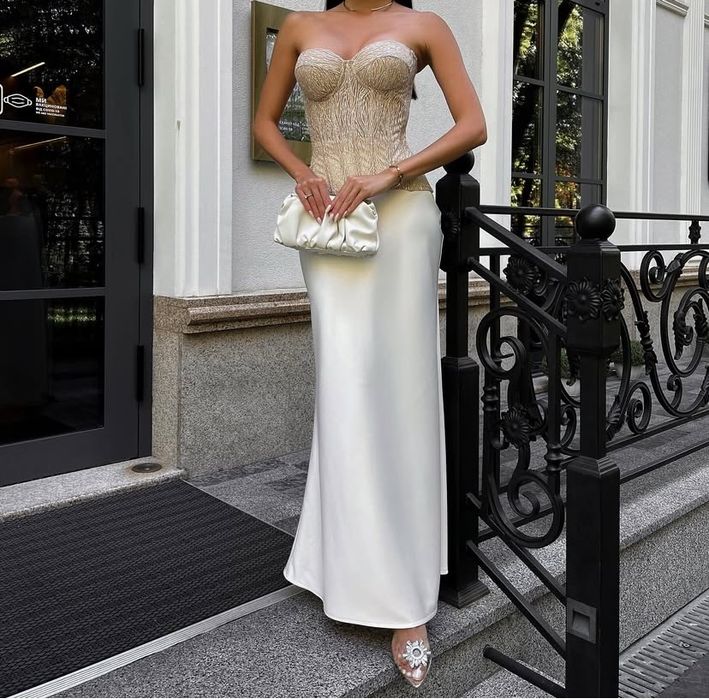 Спідниця біла, довга. Як TSARSKAYA. Розміри XXS, XS, S