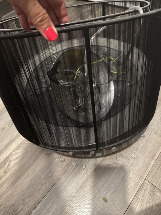 Zyrandol Massive Glamour czarny , kryształki