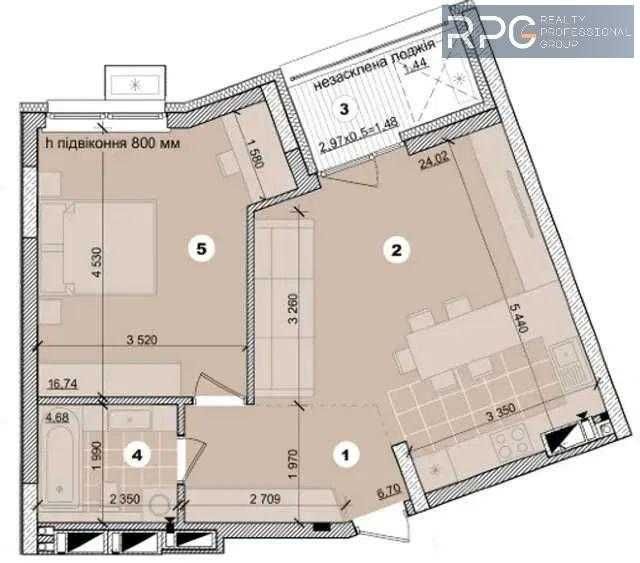 1-комнатная квартира по адресу ул. Никольско-Слободская (площадь 55 м²) - Atlanta.ua - фото 2