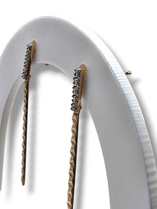 złote kolczyki z diamentami ! 10sztuk