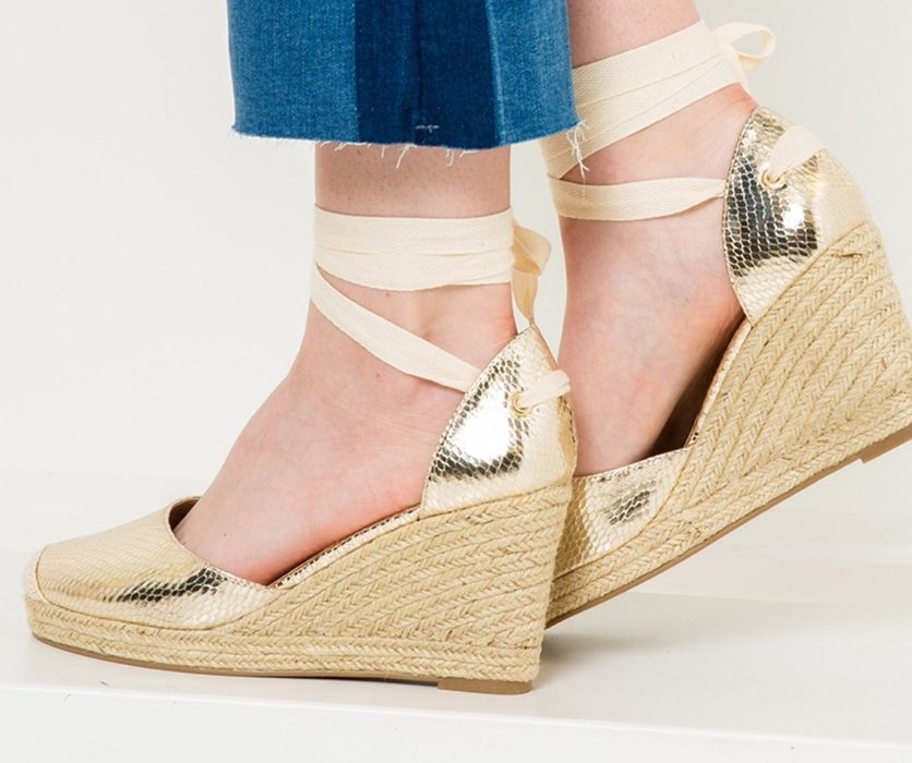 Alpargatas Cunha Douradas NOVAS