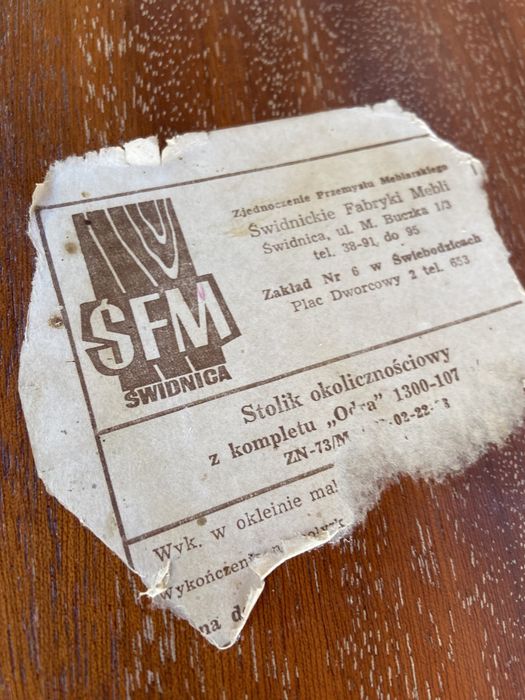 Stolik okolicznościowy ŚFM Świdnica