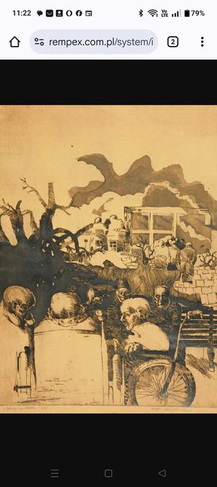 Grafika Stefan Sławiński "Ogrody Szpitalne 1978.