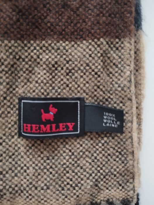 Szal hemley wełną wełniany premium wool szalik w kratę