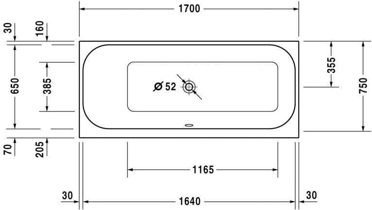 Duravit Happy D.2 Wanna do zabudowy lewa 170×75 cm 700.312.0000.00000