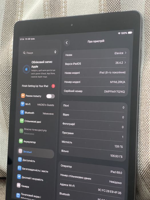 Планшет Apple iPad 8th Gen 2020 10.2 128GB WiFi+LTE c Гарантией