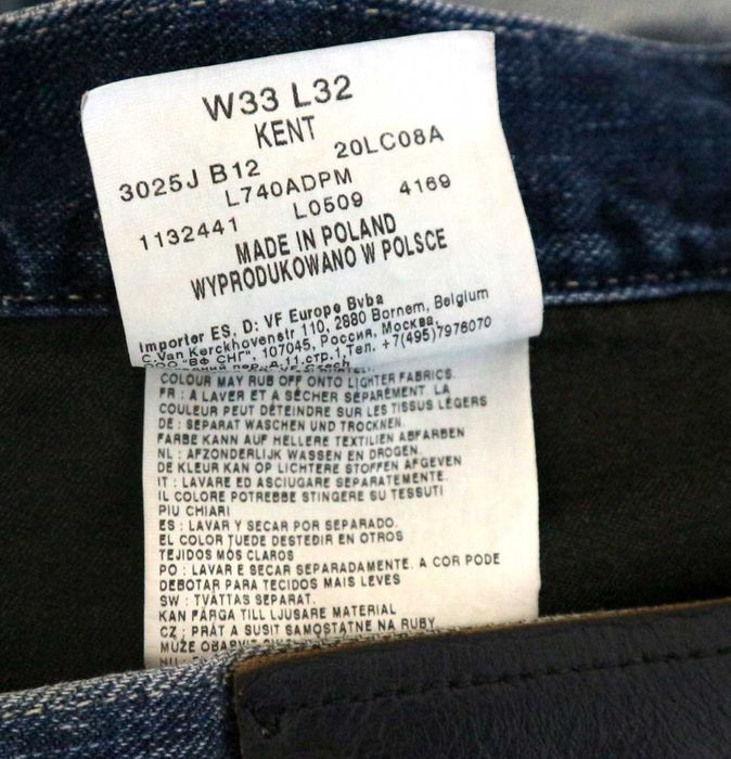 Lee Kent spodnie jeansy W33 L32 pas 2 x 47 cm